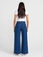 71984 Paçası Geniş Dikimli Pileli Denim Pantolon-Mavi 2