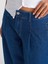 71984 Paçası Geniş Dikimli Pileli Denim Pantolon-Mavi 3