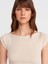 31809 Kayık Yaka Fitilli T-Shirt-Bej 3