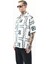 Erkek Paisley Pattern Baskılı Oversize Gömlek Beyaz 2