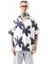 Erkek Flow Pattern Baskılı Oversize Gömlek Beyaz 1