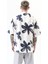 Erkek Flow Pattern Baskılı Oversize Gömlek Beyaz 3