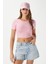 Kadın Deal Lux Touch Yumuşak Doku Crop Pembe Bluz 1
