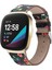 Deri Watch Band For Fit Versa 4 / Sense 2 For Fitbit Versa 4 / Sense 2 Siyah Kırmızı Çiçek (Yurt Dışından) 2