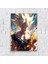 Anime Metal Poster Parlak Göz Alıcı Renkler - Goku'nun Alevli Saiyan Öfkesi 1