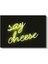 Say Cheese - Neon Yeşil Işıklı Yazı Kanvas Tablo 2
