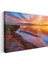 Alev Renkli Gün Batımı - Sahilde Altın Yansımalar Kanvas Tablo 3