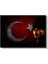 Kalpaklı Atatürk - Kırmızı Siyah Bayrak Fonlu Kanvas Tablo 2