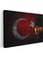 Kalpaklı Atatürk - Kırmızı Siyah Bayrak Fonlu Kanvas Tablo 3