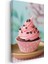 Pembe Cupcake - Yıldız Süslemeli Çikolatalı Tatlı Kanvas Tablo 3