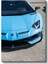 Lamborghini Aventador - Mavi Süper Spor Otomobil Ön Tasarım Kanvas Tablo 2