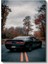 Dodge Challenger - Sonbahar Yolunda Siyah Amerikan Kas Arabası Kanvas Tablo 2