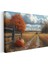 Sonbahar Yolu - Turuncu Yapraklı Ağaçlar ve Balkabağı Kanvas Tablo 3