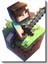 Minecraft - Savaşçı Steve Küp Dünyasında Kanvas Tablo 2