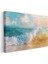 Okyanus Dalgası - Turkuaz Sulardan Sahile Vuran Köpüklü Dalga Kanvas Tablo 3