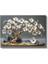 Beyaz Çiçekli Bonsai - Dekoratif Heykel Görünümlü Kanvas Tablo 2