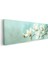 Beyaz Manolyalar - Turkuaz Fonda Zarif Çiçek Serisi Kanvas Tablo 3
