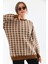 Women Kadın Kare Desen Bluz Taba 21-6334 5