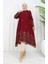 Viskon Kumaş Çiçekli Desenli Tunik 1004-02 Bordo 2