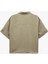 Modal Kumaş Yarım Fermuarlı Kısa Kollu Polo Yaka Oversize Bluz 2