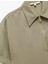 Modal Kumaş Yarım Fermuarlı Kısa Kollu Polo Yaka Oversize Bluz 3