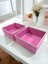 2'li Pembe Çekmece Içi Düzenleyici Organizer Set - Çok Amaçlı Dolap Içi Kutu Seti ( 28*28*13CM ) 2