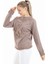 Kadın Yazı Detay Salaş Tunik Beige 21-1171 2