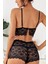 Kadın Siyah Şortlu Dantel Bralet Takım 2