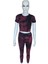 Batik Desenli Sporcu Bordo Crop Tayt Takım 1