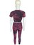 Batik Desenli Sporcu Bordo Crop Tayt Takım 3