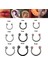 316L Cerrahi Çelik 9 Adet Set 6-8-10 mm Top Uçlu Septum Piercing, 3 Adet Silver, 3 Adet Black, 3 Adet Rainbow 1