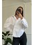 Kruvaze Bağlamalı Orijinal Polin Bluz- Beyaz 3