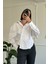 Kruvaze Bağlamalı Orijinal Polin Bluz- Beyaz 4