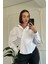 Kruvaze Bağlamalı Orijinal Polin Bluz- Beyaz 5