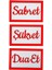 Simli 3D Ahşap Sabret, Şükret, Dua Et, 3'lü Set (21*13) Renkli 3