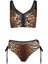 5639 Kahverengi Leopar Büstiyer Bikini Takımı 5