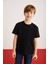 Fae Erkek Çocuk %100 Pamuk Kısa Kollu Bisiklet Yaka Fıstık Yeşili / Siyah / Beyaz T-Shirt 1