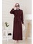 Tensel Yelekli Asel Elbise-Bordo 3