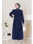 Tensel Yelekli Asel Elbise-Lacivert 1