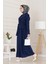 Tensel Yelekli Asel Elbise-Lacivert 3