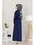 Tensel Yelekli Asel Elbise-Lacivert 5