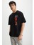 RAMADANP008 Erkek 75% Pamuk 25% Polyester Baskılı Siyah T-Shirt 3