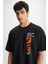 RAMADANP008 Erkek 75% Pamuk 25% Polyester Baskılı Siyah T-Shirt 4