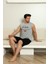 Sportif %100 Pamuk Şortlu Erkek Pijama Takımı 2