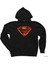 Supermn Alev Siyah Kapşonlu Sweatshirt Hoodie 1