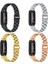 Fitbit Inspire 3 Siyah Için Üç Boncuklu Paslanmaz Çelik Kayış (Yurt Dışından) 3