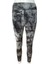 Batik Desenli Sporcu Füme Crop Tayt Takım 3