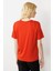 Kadın Açma Yaka Nakış Işlemeli T-Shirt Oranj 4