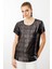 Kadın Sıfır Yaka Düşük Kollu T-Shirt Siyah 1