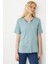 Kadın Açma Yaka Nakış Işlemeli T-Shirt Mint 5